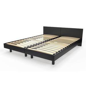 Lits jumeaux bois massif avec têtes Twin - 80x200 80x200 Noir