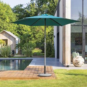 Parasol droit rond Soya Bleu canard 2,7 m - Acier, Polyester Unisexe