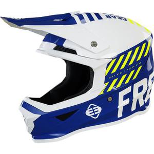 Freegun XP4 Danger Casque de motocross pour enfants, blanc-bleu-jaune, taille S pour Des gamins