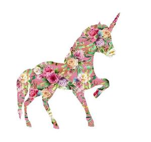 Motif thermocollant, LICORNE FLEURIE