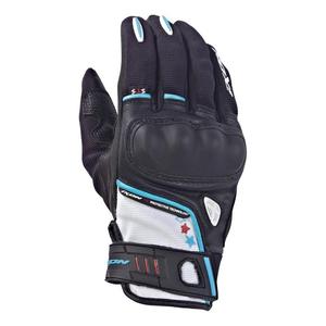 Gants moto femme Ixon RS Grip Lady HP blanc/noir/turquoise- S