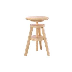 Tabouret réglable à vis en bois - Vernis Naturel