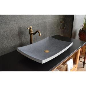 Vasque en pierre naturelle granit gris vA ritable salle de bain BALI