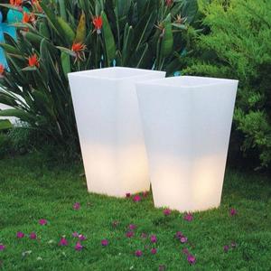 Y-POT LIGHT-Pot lumineux d'exterieur H74cm et L43cm Blanc