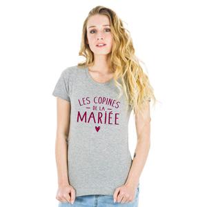 T-shirt Femme - Les Copines De La Mariée - Gris Chiné - Taille S