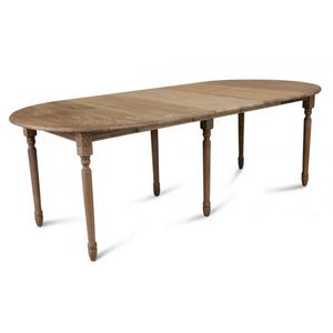 Table Ronde 115 cm + 3 Allonges Chêne Massif