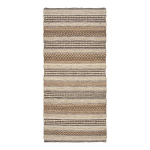 GUISPO - Tapis de couloir Jute et Laine Tissé à la Main 80x180 cm Beige et Marron