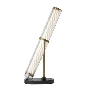 FRECHIN-Lampe à poser LED dimmable Marbre/Verre H65cm Doré
