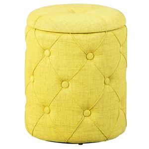 Yelena - pouf avec coffre de rangement jaune