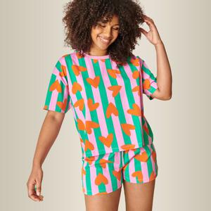 Pyjama Coton BIO - Coeurs Rayures