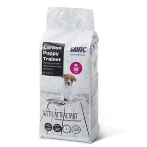 50 tapis absorbants Savic Puppy Trainer avec charbon actif pour chiot - taille M : L45xl30cm