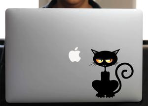 Sticker pour Macbook ou PC, Chat Vampire assis H. 15 cm