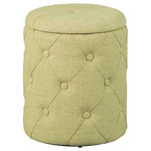 YELENA - Pouf avec Coffre de Rangement Vert Anis