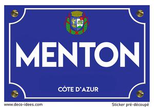 Sticker plaque de rue, MENTON