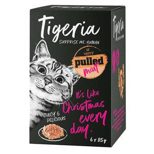 24x85g Tigeria Pulled Meat dinde - Pâtée pour chat