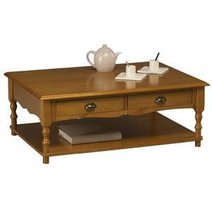 Table Basse Pin Miel Rectangle de Style Anglais