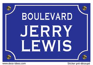 Sticker, plaque de rue, JERRY LEWIS