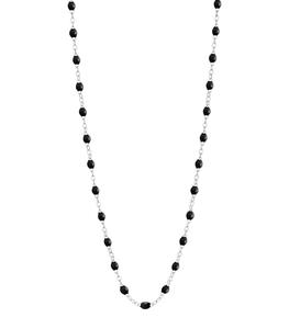 Gigi Clozeau - Femme - Collier or blanc et perles de résine 42 cm - Noir