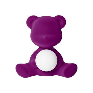 TEDDY GIRL-Lampe LED rechargeable Ourson Velours H32cm Violet
