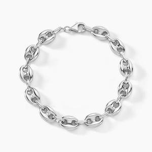 Bracelet Carrus Maille Grain De Cafe Argent Blanc