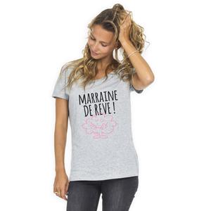 T-shirt Femme - Marraine De Rêve - Gris Chiné - Taille S