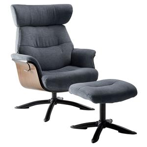 Obanos - fauteuil inclinable + repose-pieds gris bleu