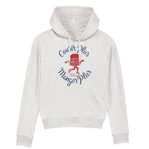 Sweat A Capuche Courir Plus Pour Manger Plus - Blanc Chine - Taille XL