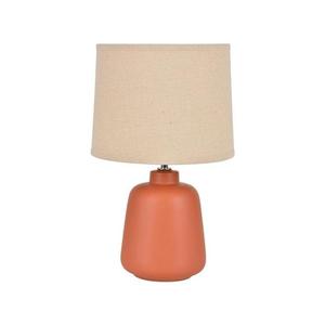 PAROS-Lampe à poser céramique et coton naturel H34cm Rouge