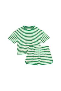 Ensemble Éponge Coton BIO - Rayures Vert
