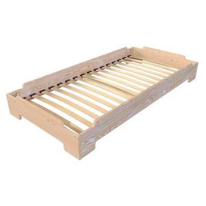 Lit Empilable 90x200 - 1 place en Bois Massif 90x200 Brut (sans vernis)
