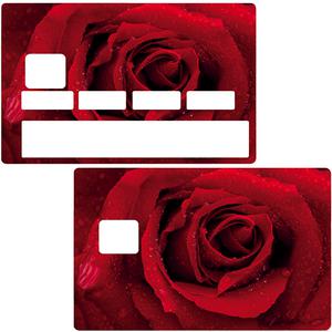 Sticker pour carte bancaire, la rose rouge