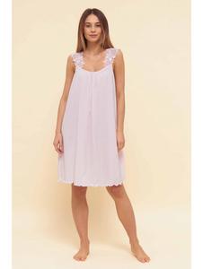 FERAUD - Chemise de nuit sans manches en coton rose