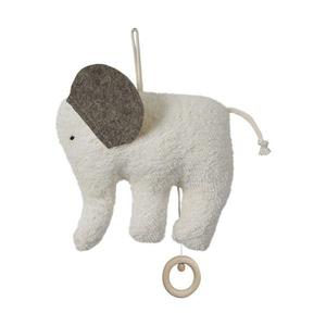 Doudou Boite à Musique éléphant Coton Organic Bio Elephant Blanc 16 c