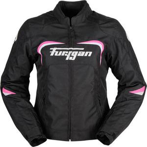 Furygan Cyane Veste textile de moto de dames, noir-blanc-rose, taille S pour Femmes