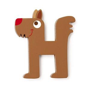 Lettre décorative 'H' en bois Animaux Amusants 6cm Scratch - Lettre