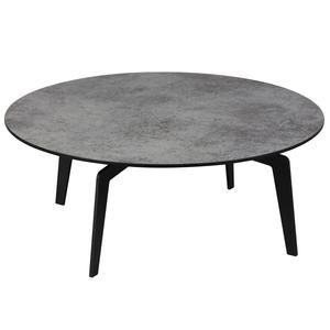 Delora - table basse ronde acier et verre feuilleté