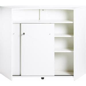 Comptoir d'Acceuil Meuble Bar 2 Portes Blanc 135 cm - Coloris - Capitons 911