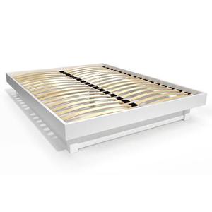 Lit plateforme 160x200 en bois massif - Blanc