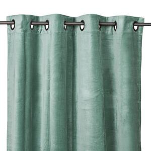 Rideau à oeillets en velours de coton Delhi Céladon Harmony 300 cm