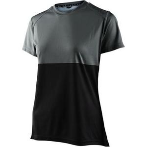 Troy Lee Designs Lilium Block Maillot de cyclisme féminin à manches courtes, noir-gris, taille L pour Femmes