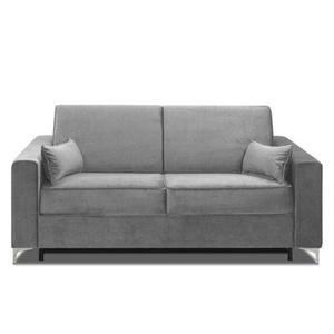 Canapé convertible express JACKSON 120cm sommier lattes tweed gris silex matelas 16 cm