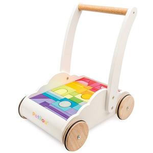 Chariot de marche et cubes en bois Trotteur Nuage & Arc en Ciel Le