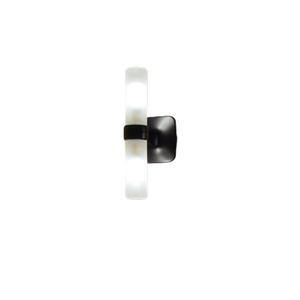 CROWN-Applique murale Aluminium/Verre 2 lumières H21,4cm Noir