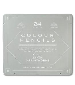 Printworks - 24 crayons de couleur classiques - Blanc