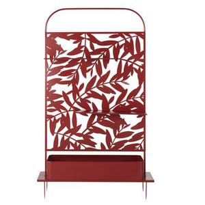 Paravent avec jardinière en métal rouge