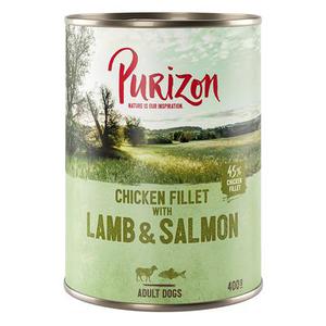6x400g Purizon Adult agneau, saumon, pommes de terre, poires - Pâtée pour chien