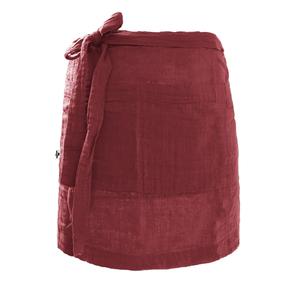 OUREA - Demi-Tablier avec Double Poche Gaze de Coton Lie de Vin