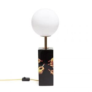 TOILETPAPER-Lampe à poser Porcelaine et Verre H70cm Rouge
