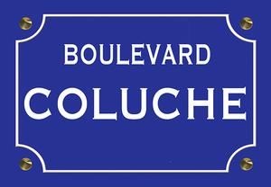 Sticker, plaque de rue, COLUCHE