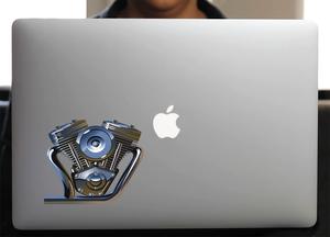 Sticker pour Macbook ou PC, V TWIN, H.15 cm